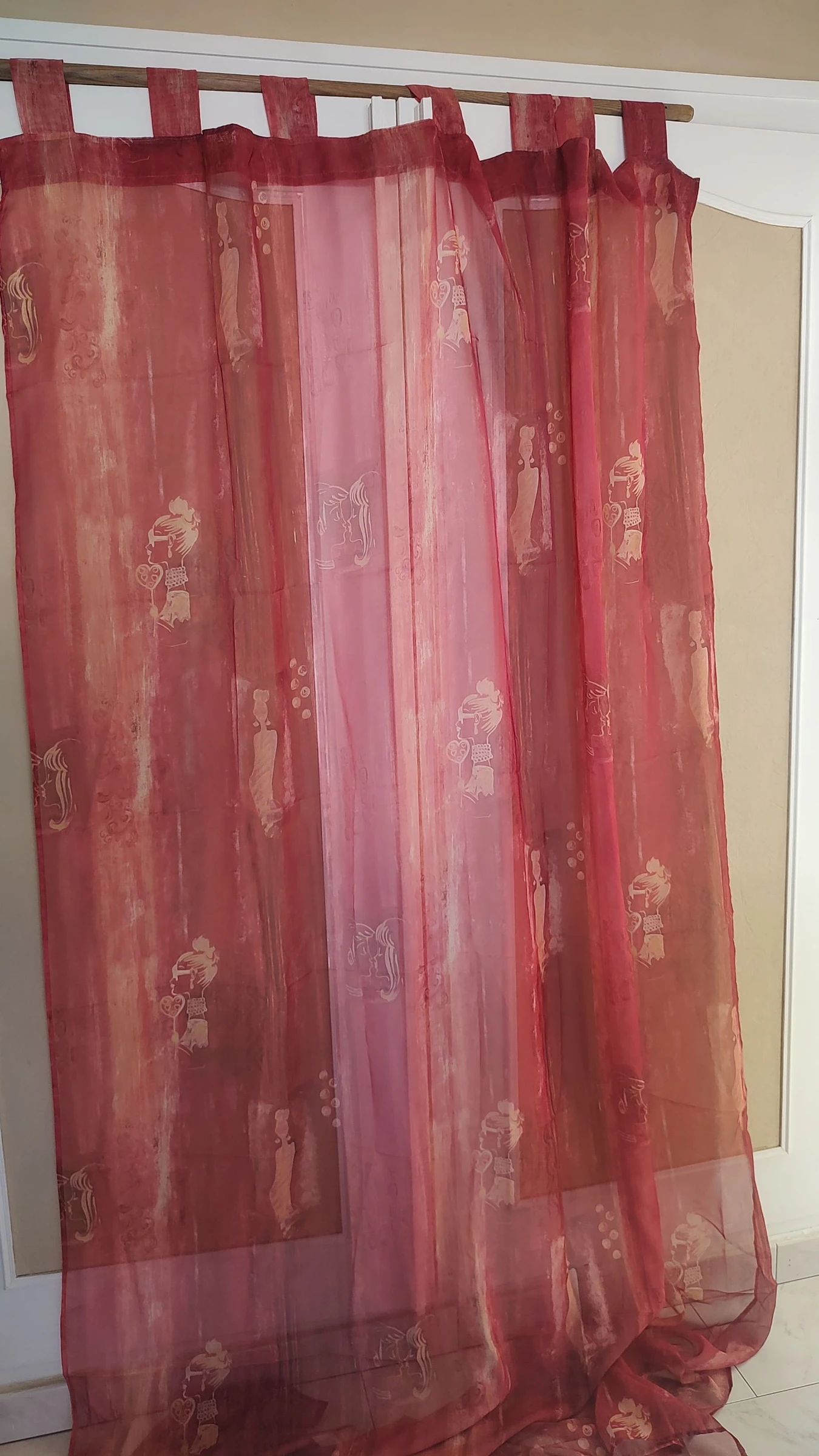 Paire de rideaux voilages 140 x 240 cm - Rouge bordeaux
